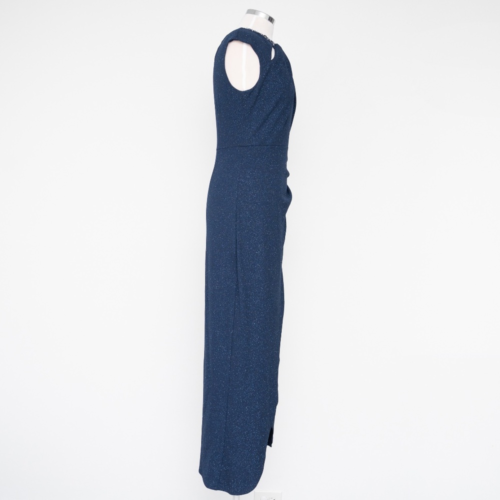 SLNY‎ - Beaded Neckline Faux Wrap Gown - Picture 4 of 14